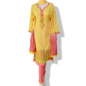 Fair Lady’s New Fashionable Cotton printed Shalwar Kameez with Beautiful print with Cotton Dupatta